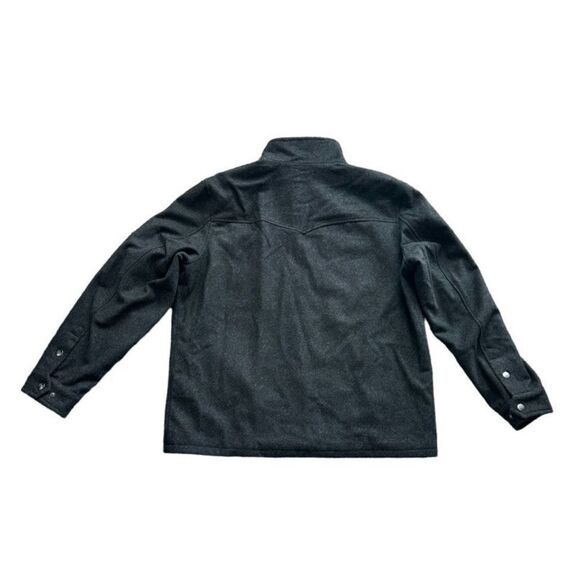 Powder River Outfitters Men’s Wool Zipper Black Jacket with Front Pockets - Picture 3 of 11
